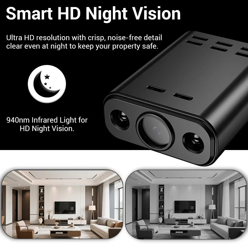 PEGATAH 5MP HD Mini WIFI Body Camera Built-in Battery Human Tracking IP Remote Monitoring IR Night Vision Protable Camcorders