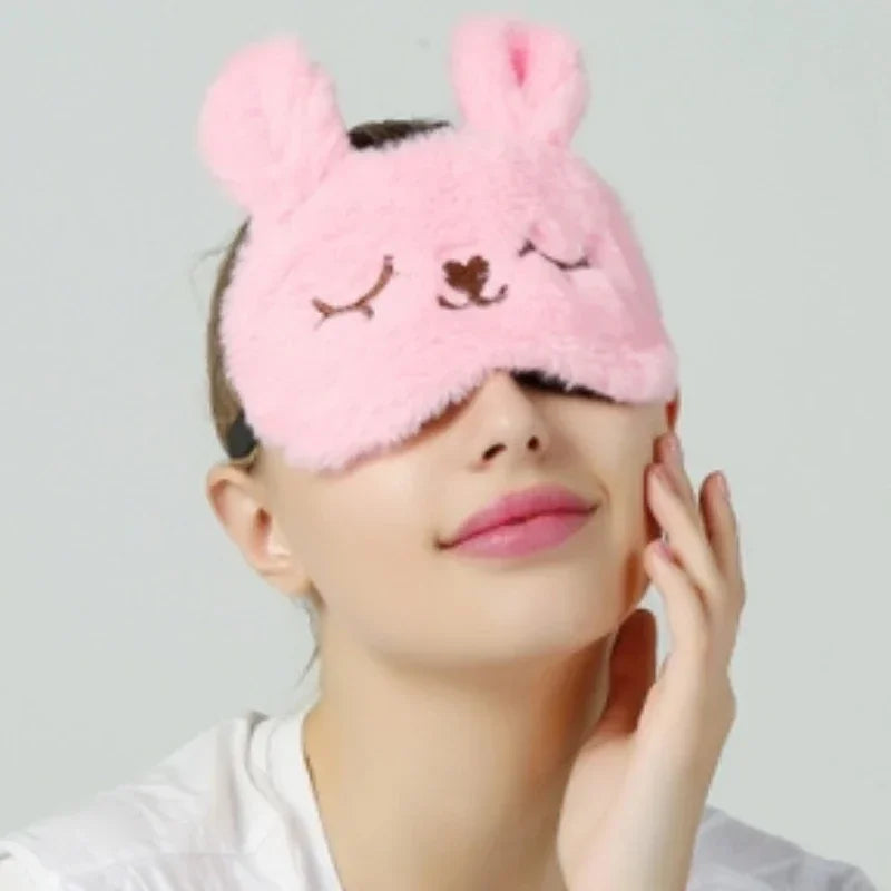 Sleeping Mask Sleeping Blindfold Soft Plush Eye Masks Cute Cat Eye Cover Plush Mask Eyepatch Nap Health Eye Cover  Sleep Mask