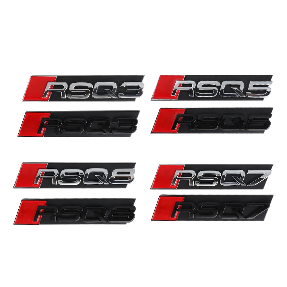 Car Styling Front Grille Emblem Decoration Sticker Auto Modification Accessories For Audi SQ3 SQ4 SQ5 SQ6 SQ7 SQ8 RSQ3 RSQ5 RSQ7