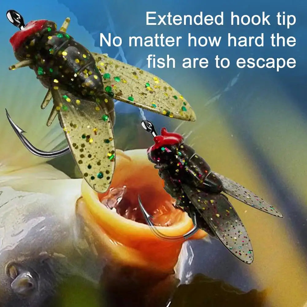 20Pcs/Box Mini Bionic Fly Fishing Bait Fly Hook Soft Bait Add Fish Attractant Fishing Gear For Salmon Trout Fishing Accessories