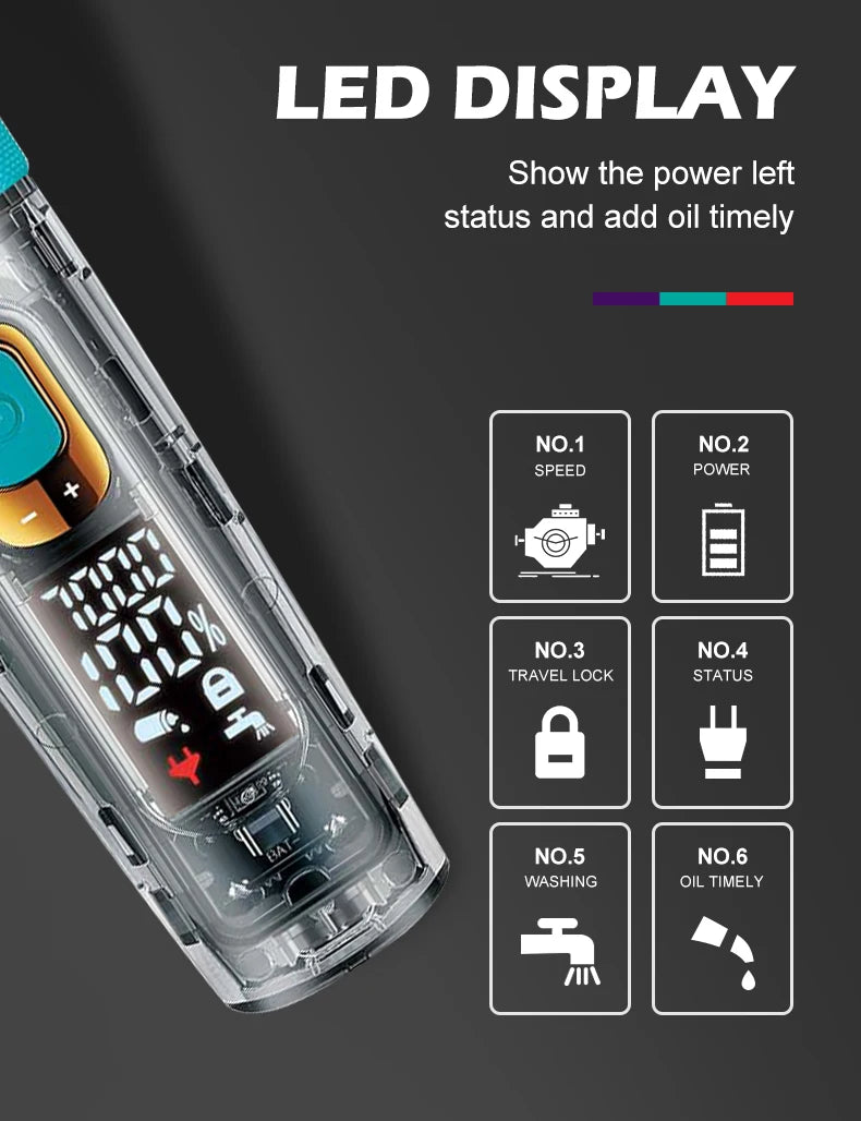 VGR Professional Hair Clipper Barber Waterproof Hair Cutting Machine Beard Hair Trimmer Three-speed Adjust Haircut For Men V-695