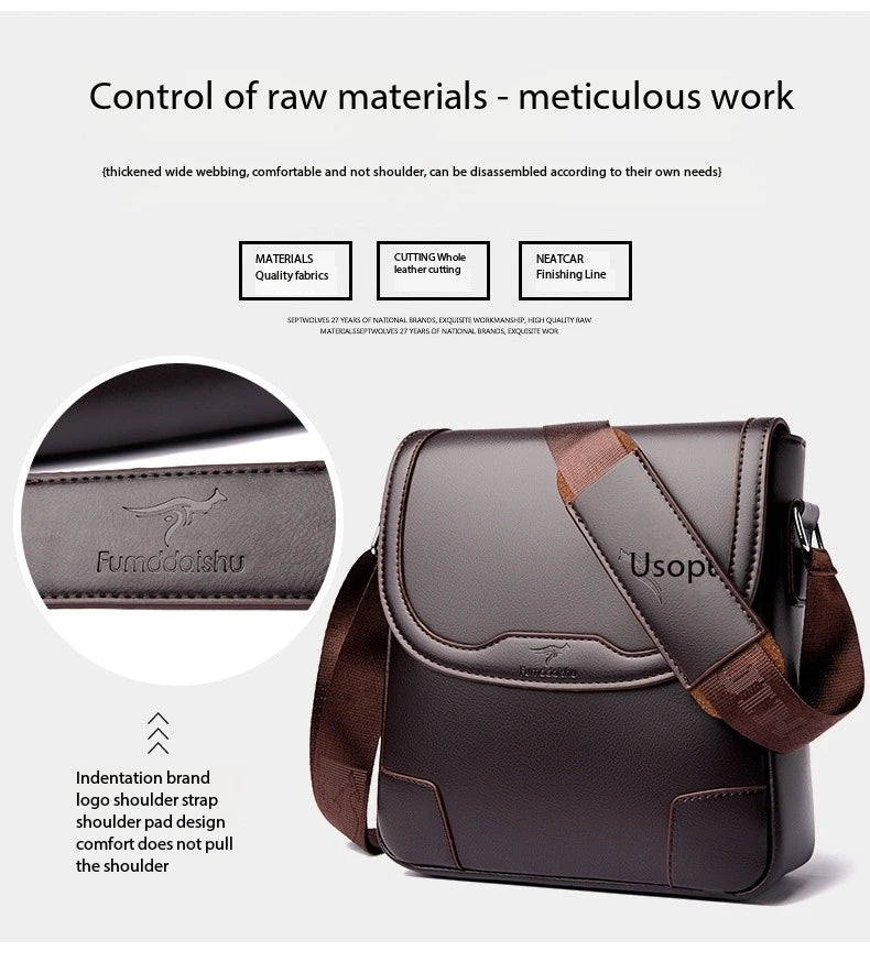 Luxury Brand Men Leather Shoulder Bags Waterproof Business Handbag Travel Tote Crossbody Cross Body Messenger Bag Pack For Male