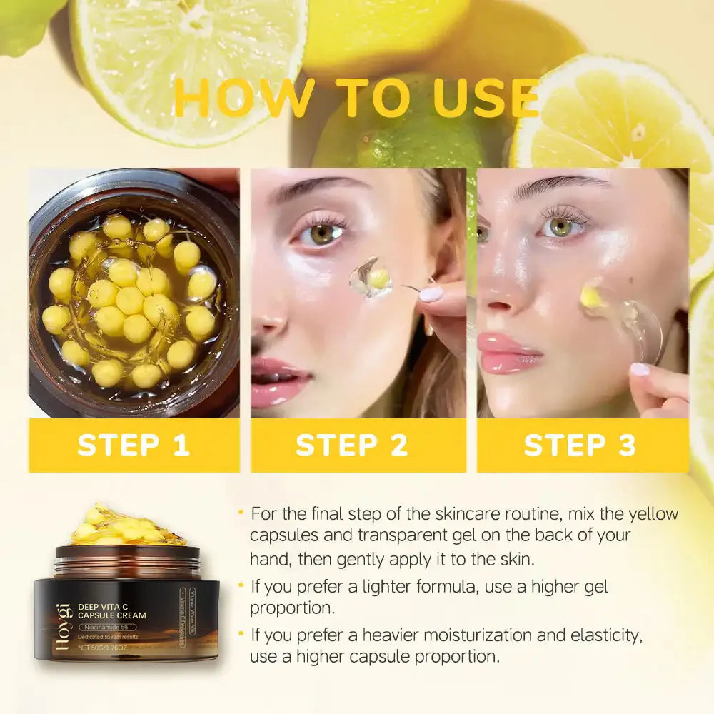 Deep Vita C Capsule Cream Collagen Face Moisturizer Anti Aging Gel Firming Repairing Fade lines Hydrating Skin Care Products