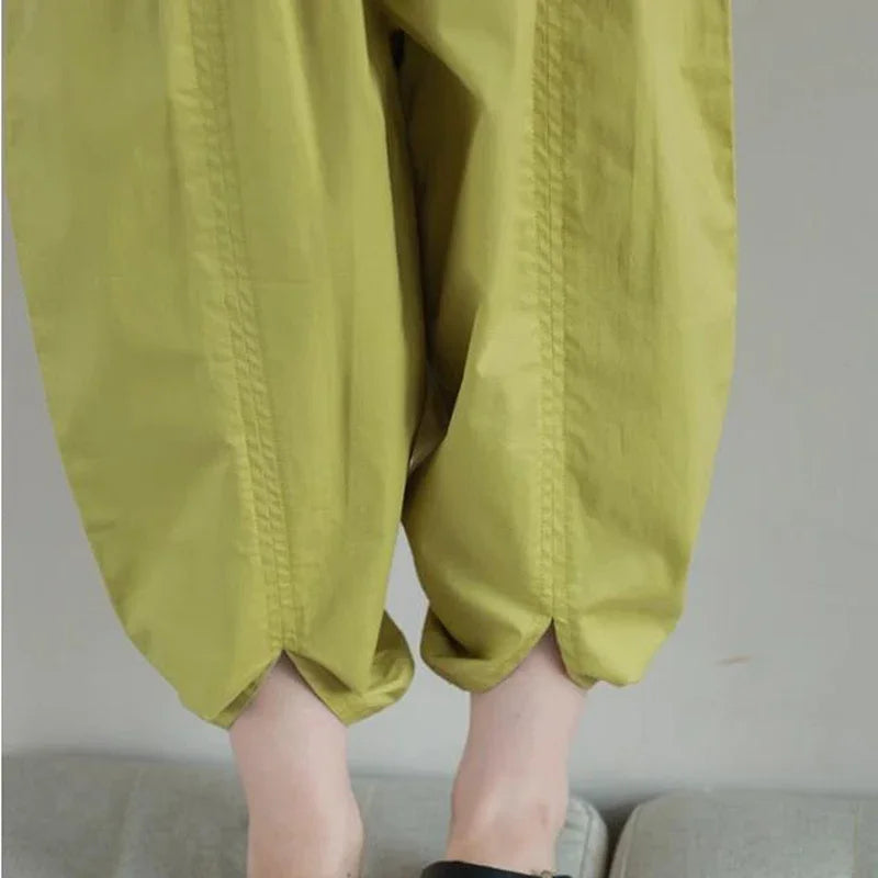 Boys And Girls Pants Japanese Korean Style Casual Loose Lantern Trousers Cropped Pants Summer Fashionable Children's Clothing