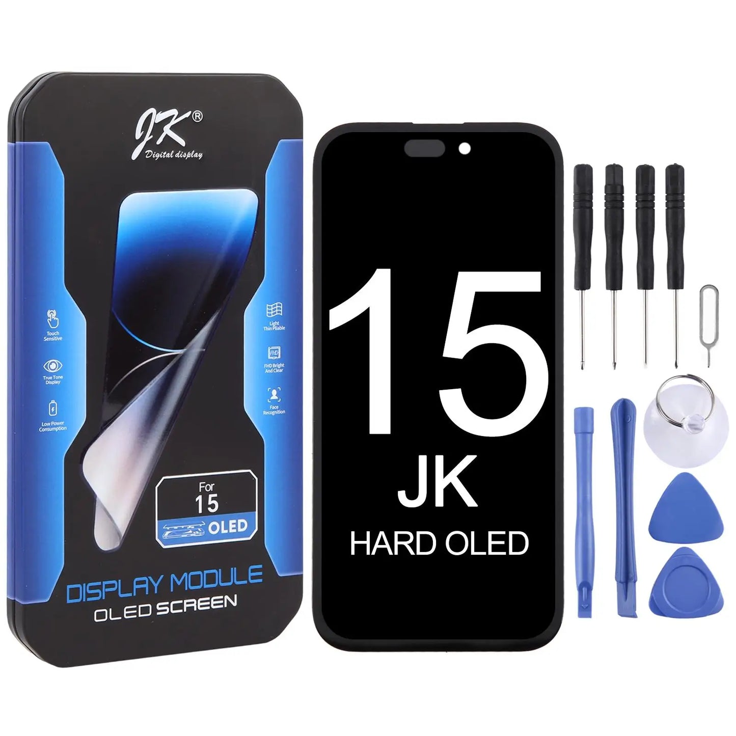 JK SOFT and Hard OLED Screen LCD Display Replacement iPhone 12 13 14 15 16 16e 17 Pro Max