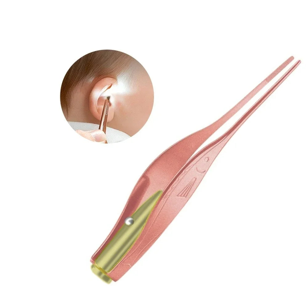 Stainless Steel Ear Scoop Light Visual Ear Cleaner Soft-Touch Ear spoon Head Ear Cleaning Tool Set for Safe Home Use