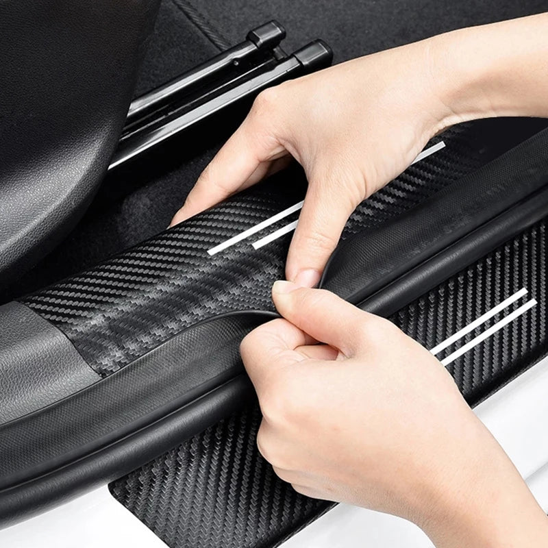 Carbon Fiber Car Door Threshold Sill Protector Trunk Stickers For Seat IBIZA Car Accessories