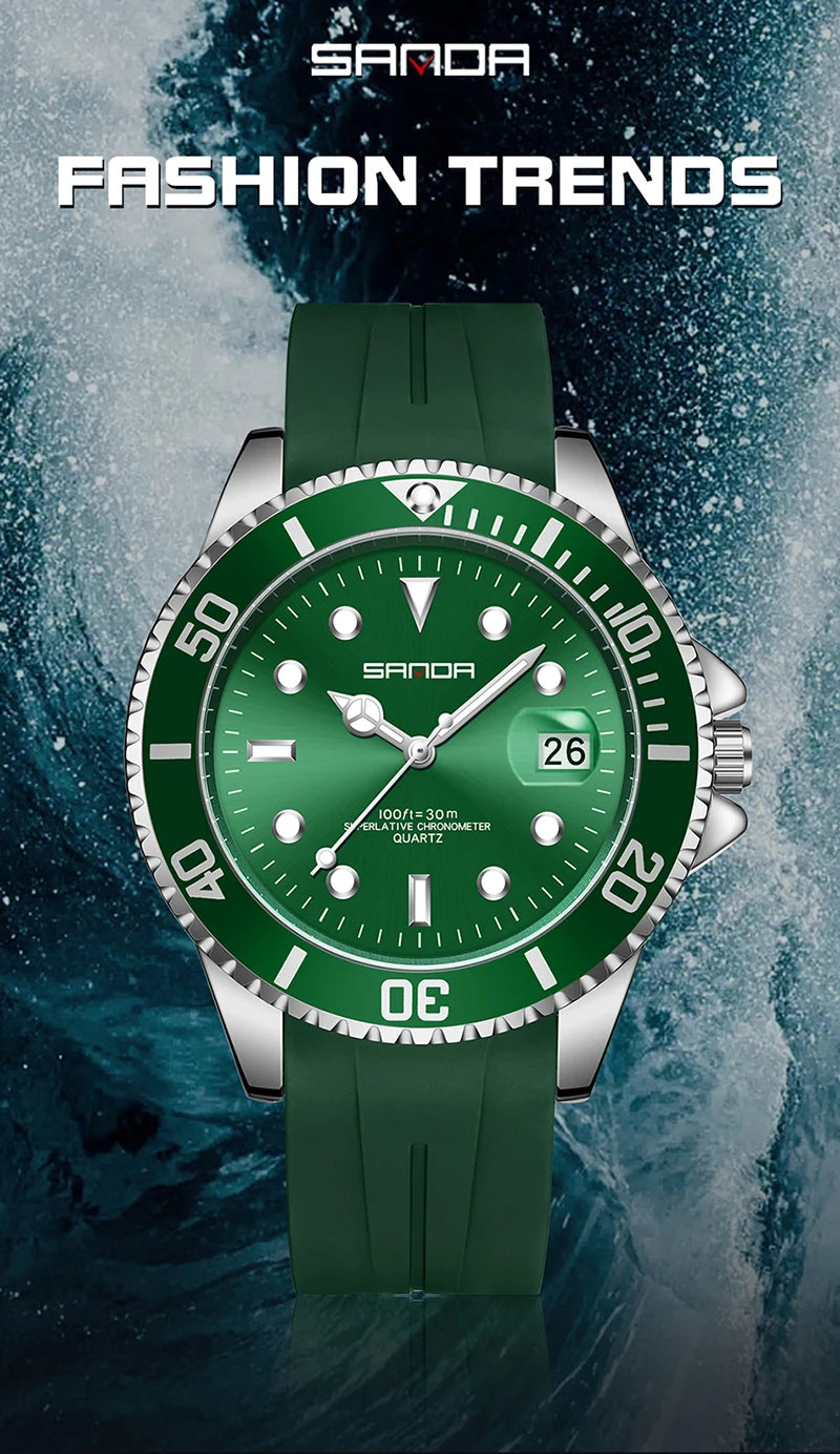 SANDA 2025Top Brand Luxury Fashion Men's Watches 30M Luminous Waterproof Quartz Wristwatch For Male Clock Calendar Relogio