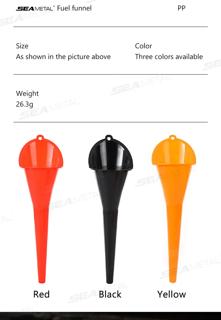 SEAMETAL Car Long Stem Funnel Oil Fuel Filling Tools Anti-splash Plastic Funnel Auto Accessories Motorcycle Refueling Tools