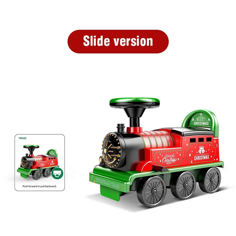 Christmas Retro Train Kids Riding Rail Car Toy with Lights Sounds Electric Track Train Model Children's Toy Xmas New Year Gifts
