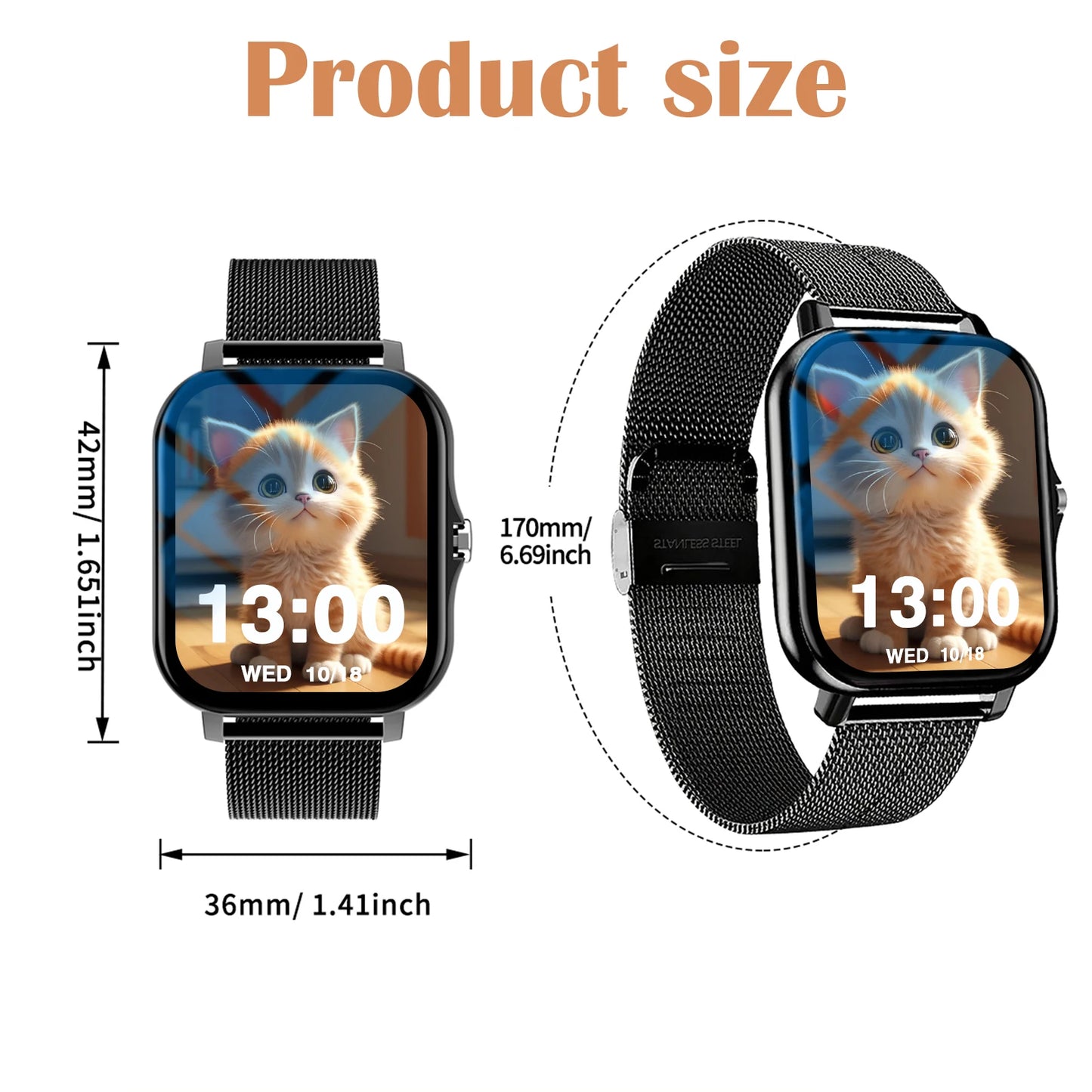 Smart watch, message display, multi-sport mode, step counting/sports tracking, multi-function sports watch