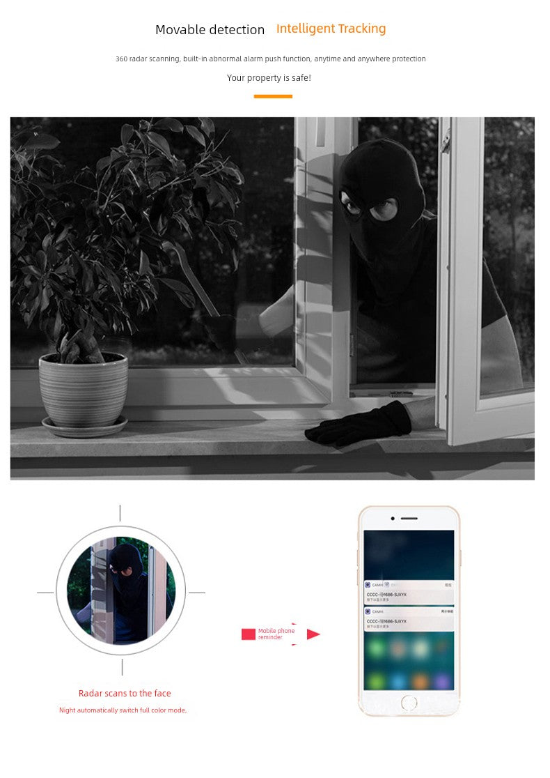 360-Degree Panoramic Camera Wireless WiFi Network For Home HD Night Vision Mobile Phone Remote Monitoring Hotspot