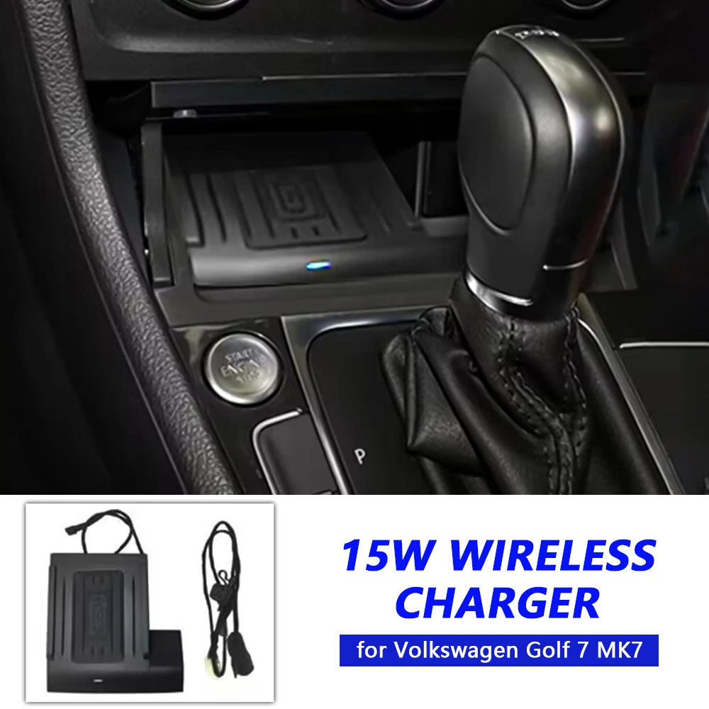 Moreway 15W Wireless Charger For VW Golf 7 MK7 2013-2019 Phone Holder Fast Charging Pad Charge trim Car Interior Accessories