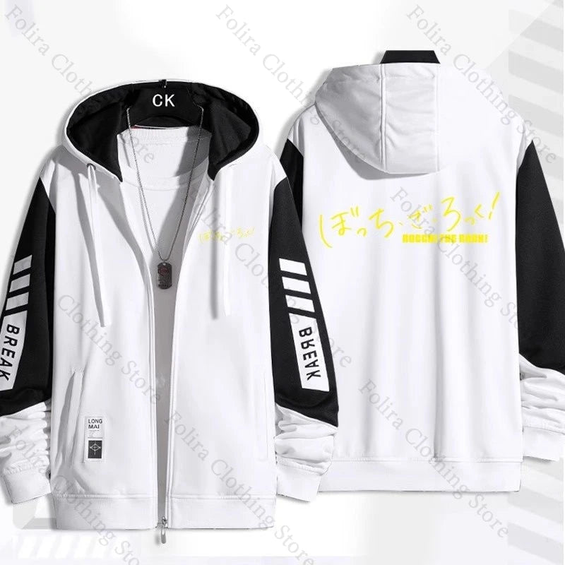 Anime BOCCHI THE ROCK! Series Print Hoodie Men Women Autumn Winter Clothing Zip Coat Casual Daily Wear Men's Hoodies