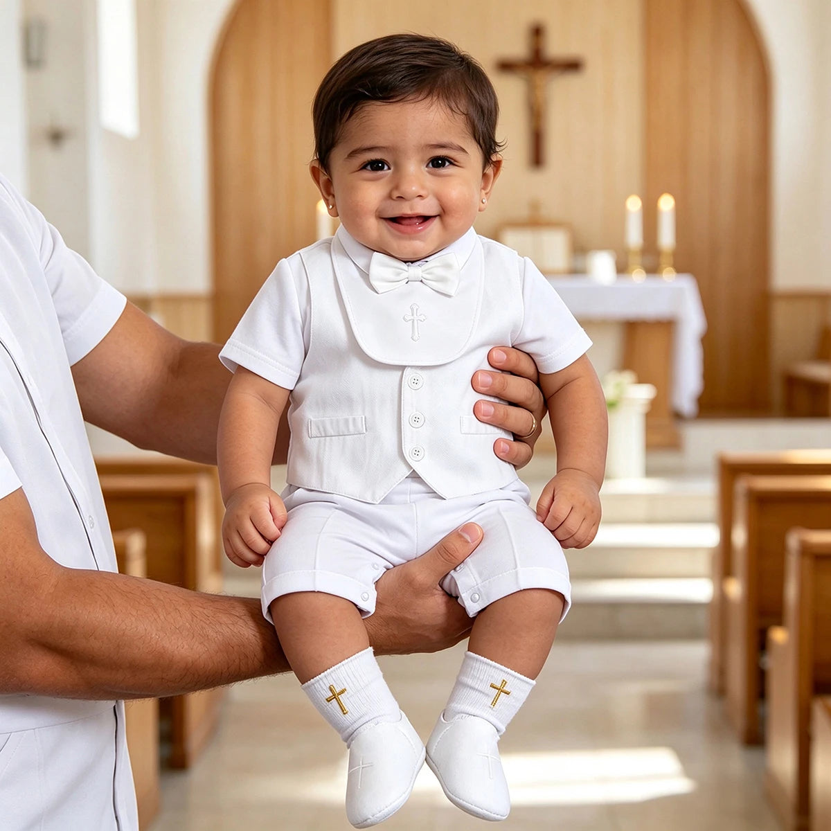 Baby Boys Baptism Outfit Infant Wedding Gentleman Set Christening Formal Birthday Party Suit Suspender Bow Tie Romper