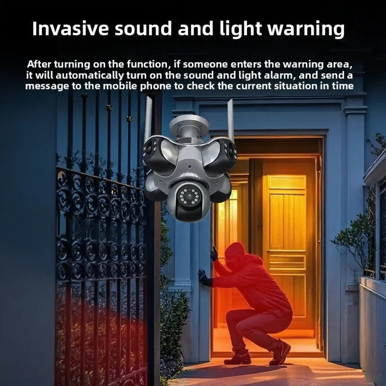 25MP 4K Wifi Panoramic Security Camera Outdoor 5 Lens 5 Screens Auto Tracking Wireless PTZ CCTV Video Surveillance Camera