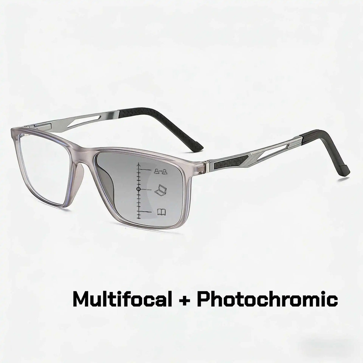 New Multifocal Photochromic Reading Glasses Unisex Ultra-Lightweight TR90 Bifocal Presbyopia Eyewear with Plus Diopter 0 To +4.0