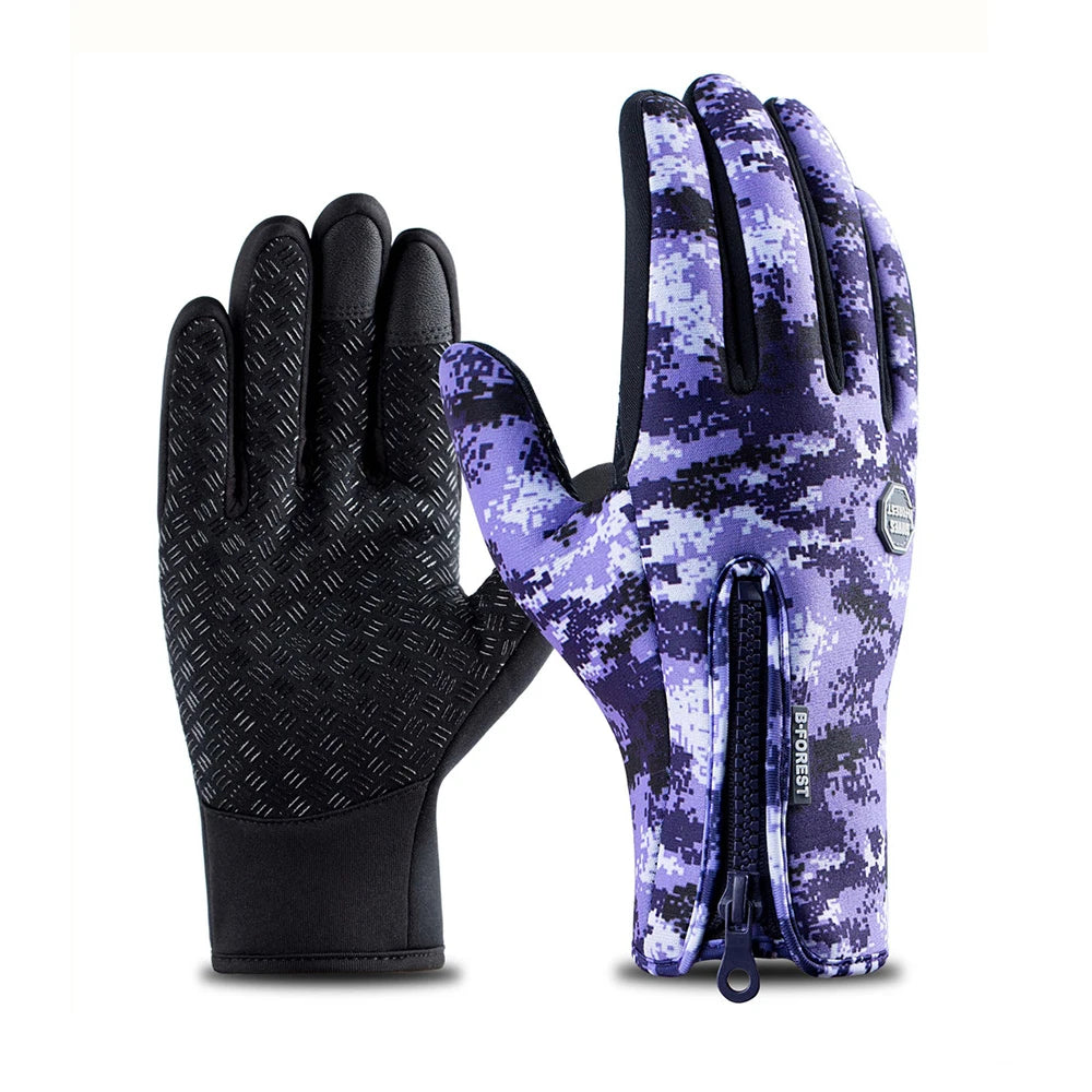 2024 Winter Warm Touchscreen Men's Gloves Sports Fishing Waterproof Ski Army Bike Snowboard Skis Skid Zipper Ladies Gloves
