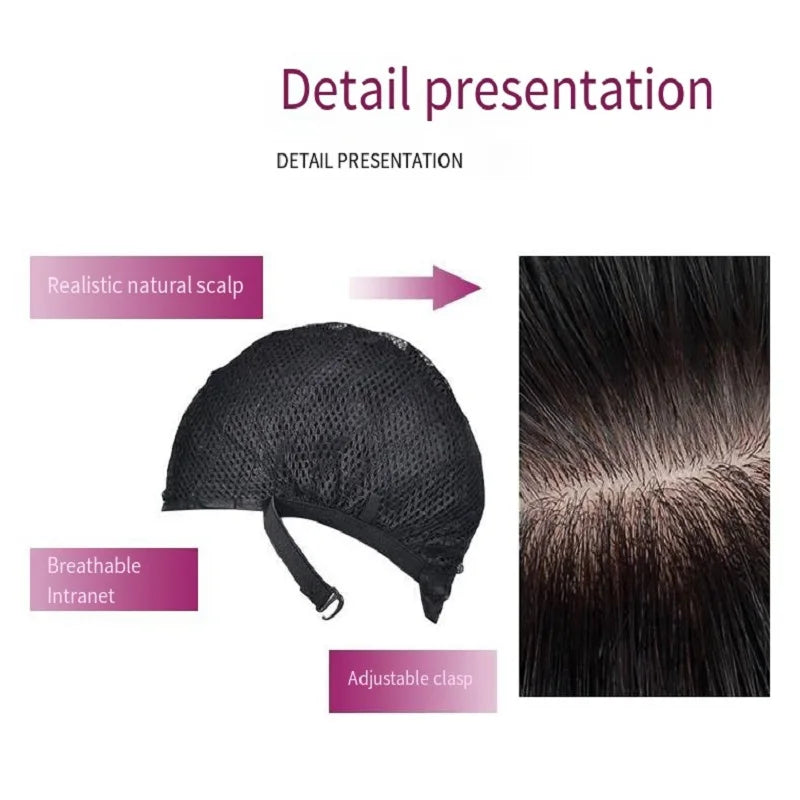 Cartoon Character Cosplay Hair Extensions Synthetic Wigs Natural Breathable Head Cover Black Long Straight Wig Hat for Women