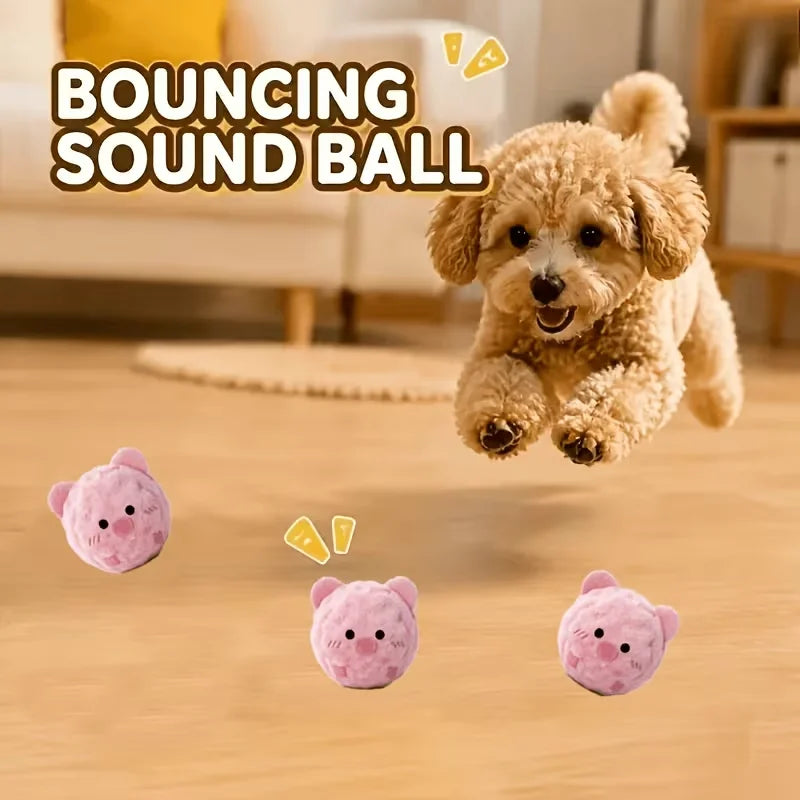 Pink little pig pet interactive bouncing sound toy ball, a fun companion toy for dogs and cats, can make sounds to attract dogs