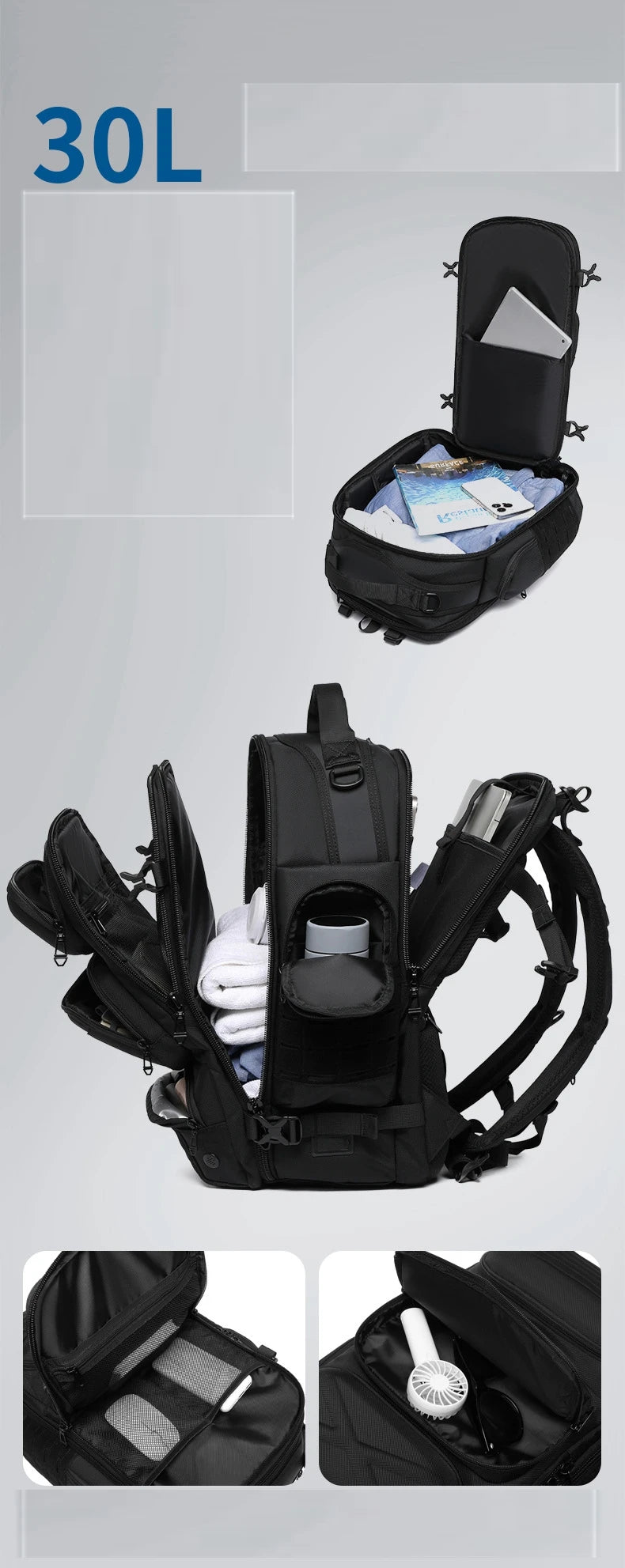 Men Travel Laptop Backpack for Men Women Large Capacity Carry on Backpack Sports Gym Bag with Shoe Compartment Travel Laptop Bag