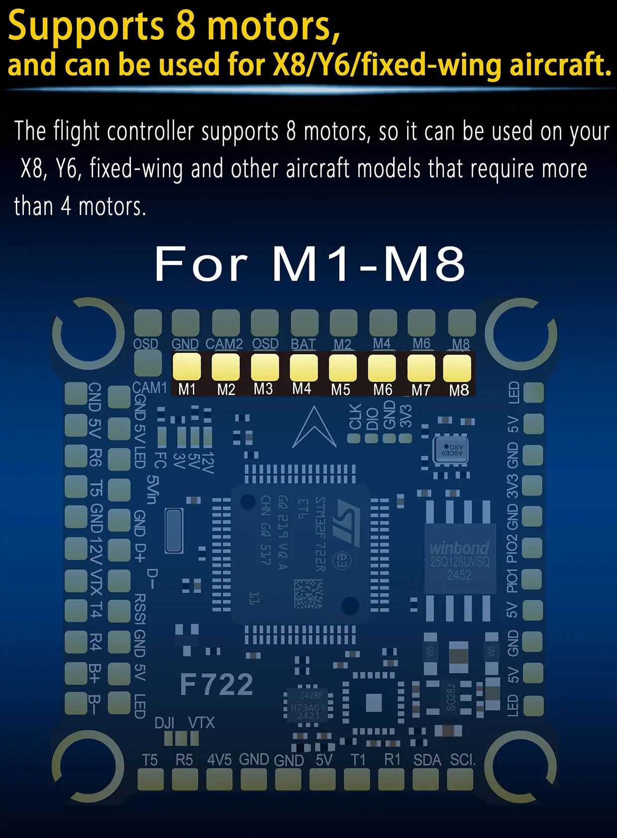 DAKEFPV F722 Flight Control FC 3-12S 100A 120A 4in1 ESC F722 Flight STACK 30x30mm For Remote Control FPV Racing Drone