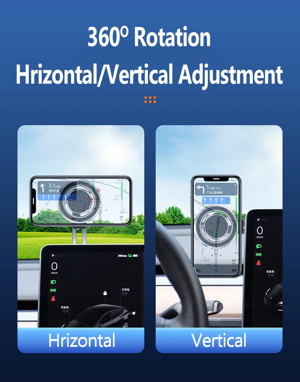 Magnetic Car Phone Holder Adjustable Foldable Telescopic Strong Magnetic GPS Mount Support for IPhone 14 13 12 MagSafe Charger