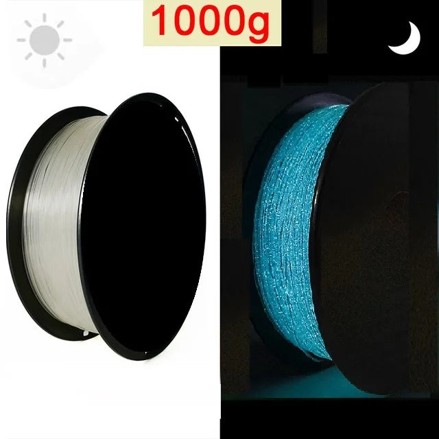 3D Printer Filament Glow In The Dark PLA 1.75mm 1kg 250g Luminous Filament PLA Blue Green Plastic Material Clear For FDM Printer