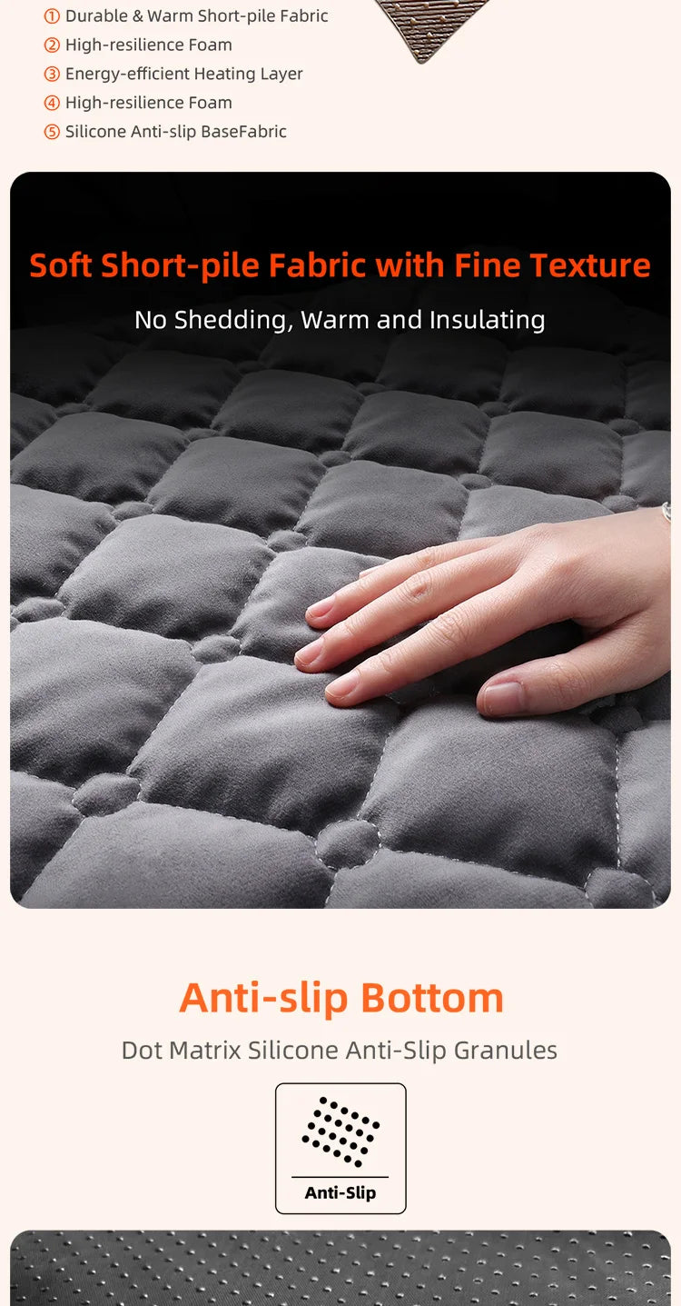 Winter heated seat cushion, sedan automatic power-off speed, thermoelectric heating small square cushion, car USB warm car seat