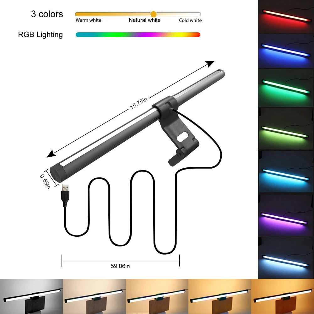 RGB CCT Led Monitor Light Bar for Computer Gaming Lights Bar Monitor Screen Hanging Lighting USB Dimmable Desk Lamp Atmosphere