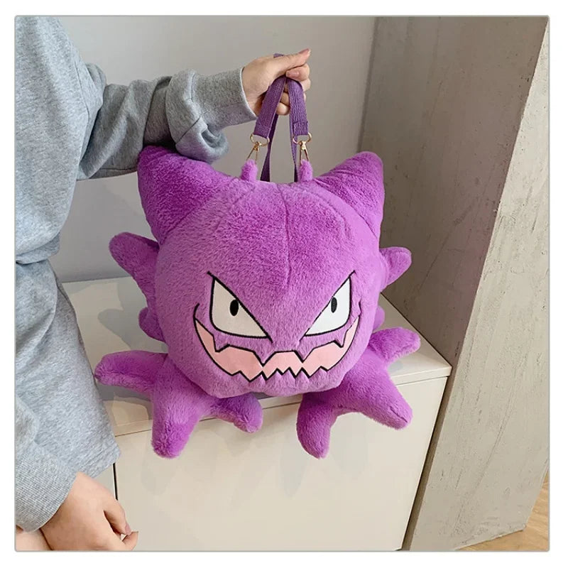 Japanese Style Plush Shoulder Bag Raichu Pikachu Eevee Psyduck Gengar Design Crossbody Backpack for Student Daily Outfit Gift