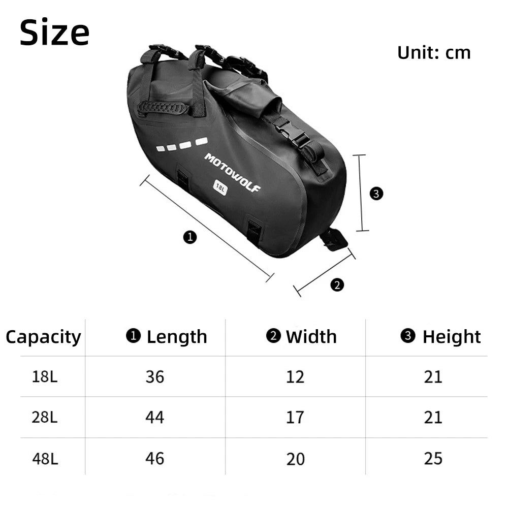 Waterproof Motorcycle Bag 18L 28L 48L Motorcycle Saddle Side Bag Large Capacity Universal Fit Motorcycle Pannier Bag