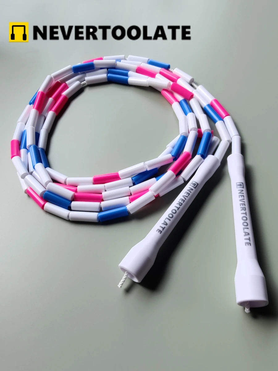 NEVERTOOLATE 4.5MM core 150 gram heavy beaded coach chris  2.9m hard bead beaded rope fitness freestyle skipping jump rope