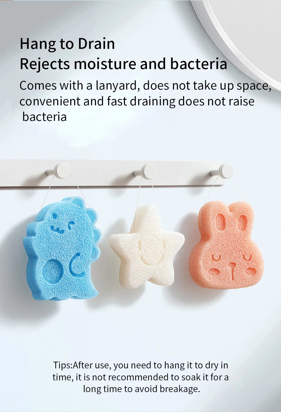 AIBEDILA Children's Bath Sponge Cute Baby Shower Sponge Cleanser Brush Soft Skin-friendly Bath Rubbing Kids Sponge Newborn