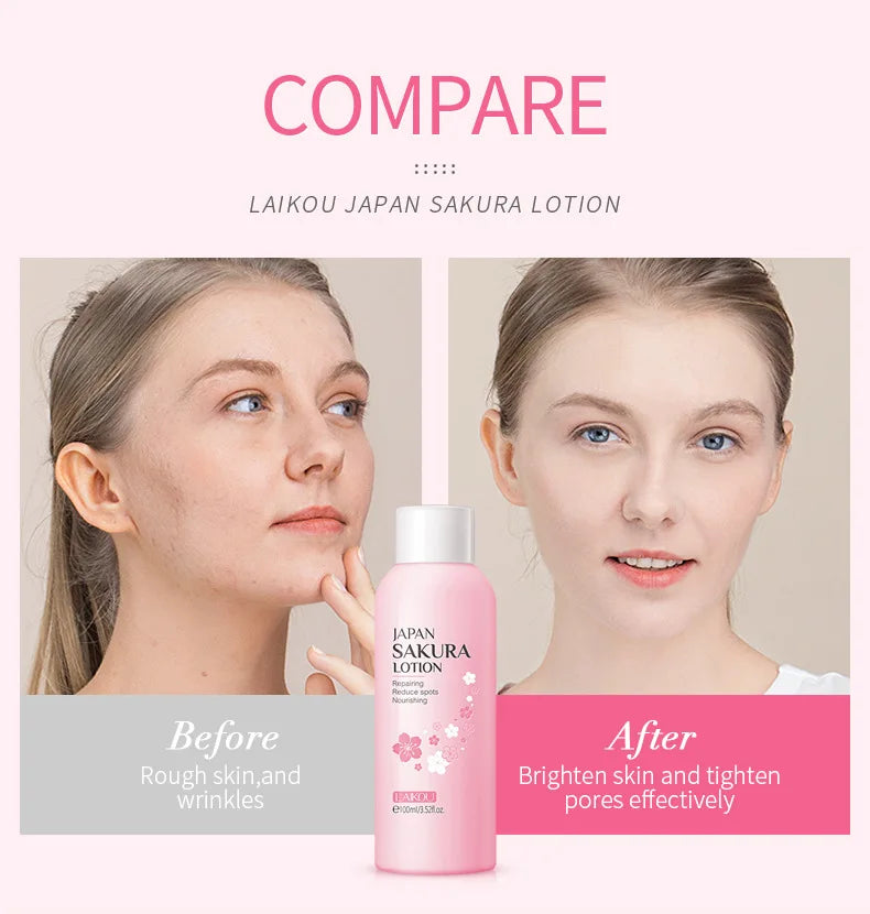 7pcs Sakura Skin Care Set Moisturizing Brightening Sunscreen Cleanser Fine Lines Delay Skin Aging  Nourish Daily Face Care Suit