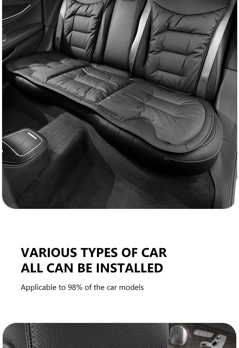 SEAMETAL Nappa Leather Car Seat Cover Universal Winter Seat Cover Soft Breathable Seat Cushion With Waist Pad Comfortable Mats