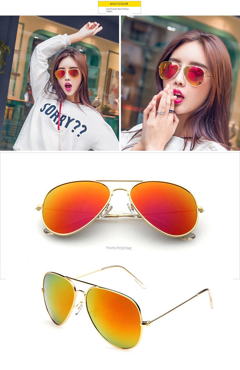 Special Offer Internet Celebrity Aviator Sunglasses Colorful Star Sunglasses Men and Women Same Fashion Couple UV Protection Drivers' Sunglasses