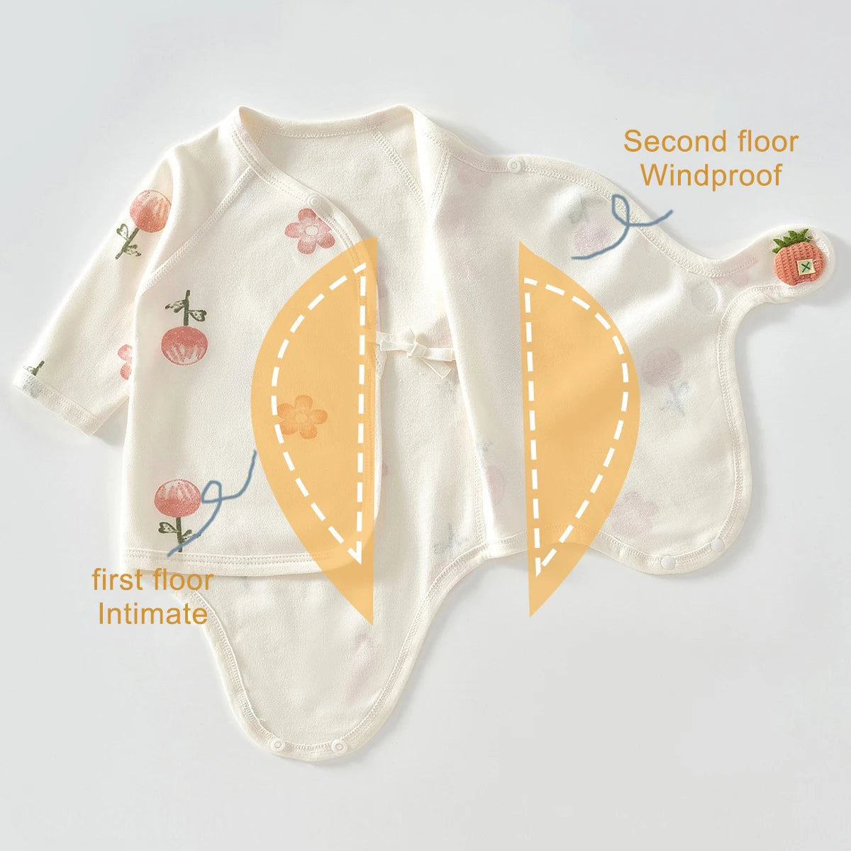 Ircomll 2 pcs Spring and Autumn Newborn Bodysuit Cotton Long Seeve Clothes Infant Clothing Pajamas Overalls for Girls&Boys 0-6M