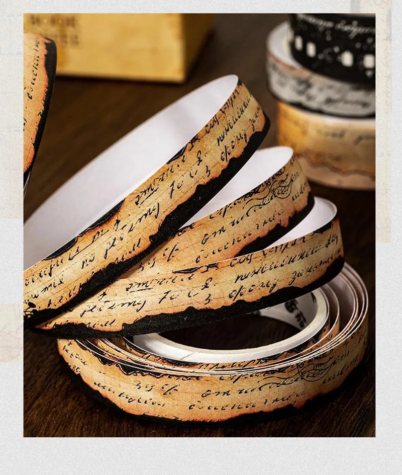 4Pc/Set Former Book Pavilion Series Paper Tape Washi Masking Decorative Collage Adhesive DIY Scrapbooking Hand Made Stationery