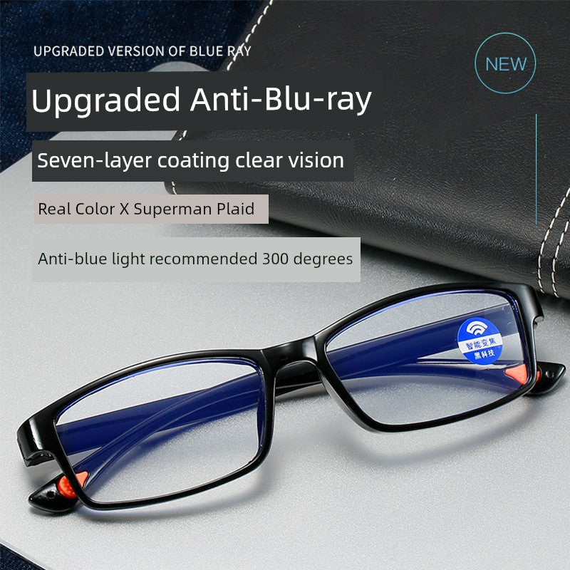 Middle-Aged and Elderly Reading Glasses Men's Dual-Use Anti-Blue Light Multi-Focus Smart Zoom Multi-Function Presbyopic Glasses Ladies