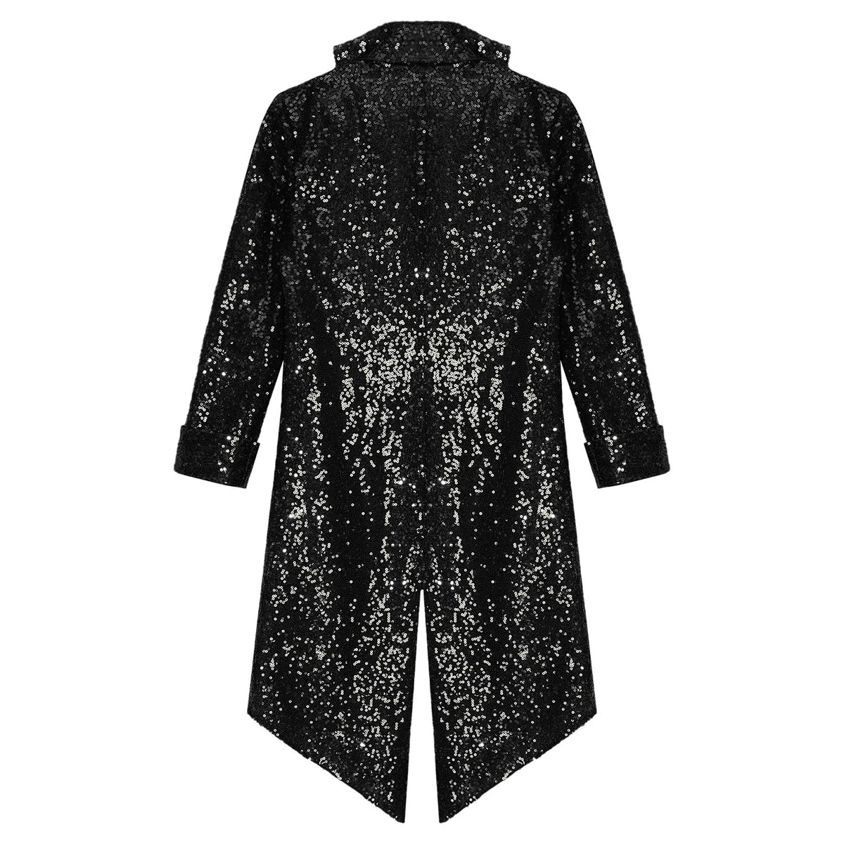 Kids Boys Halloween Medieval Renaissance Costume Sparkly Sequins Victorian Tailcoat Jacket Frock Coat Long Sleeve Gothic Tuxedo
