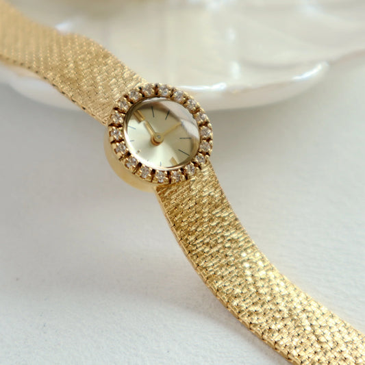 High Quality Brass 18K Gold Plated 2025 Vintage Lucky Small Retro Ladies Watch  Unique Steel Band Quartz High Quality