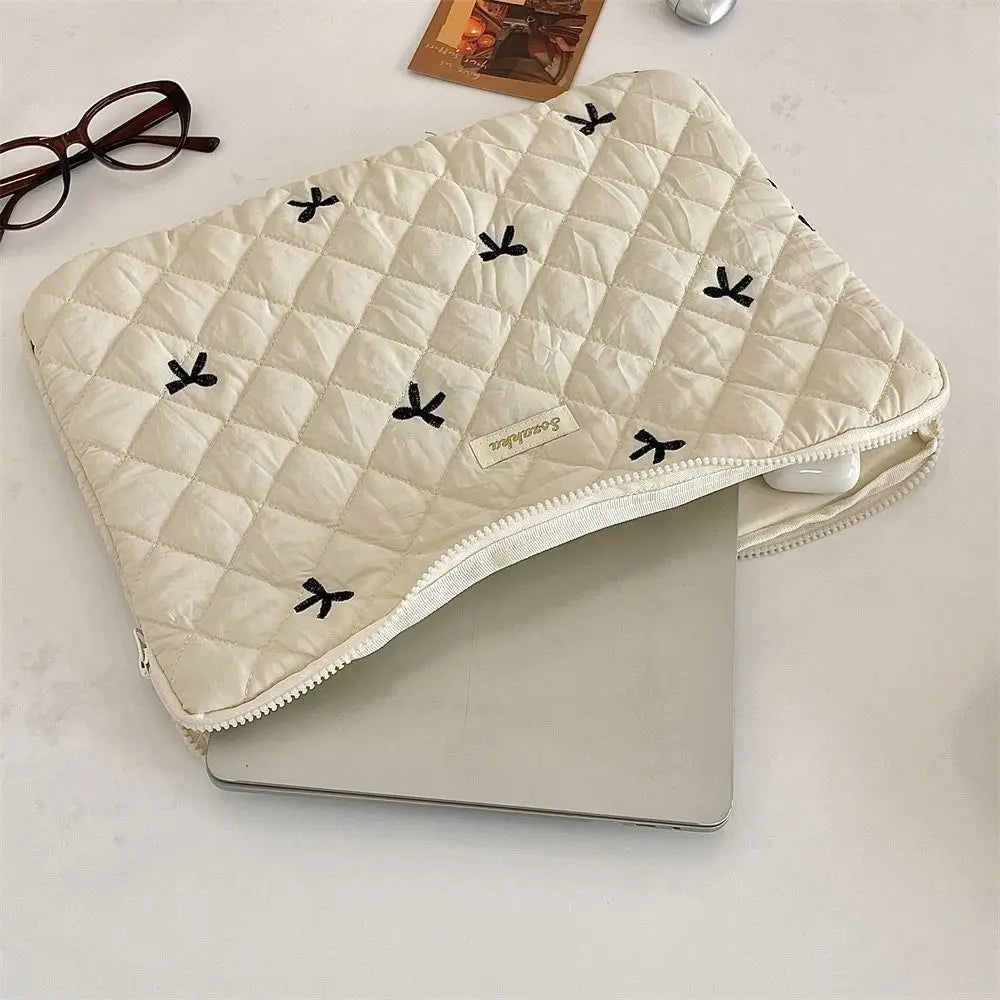 Universal Rabbit Laptop Sleeve Case 11/13/15 inch Broken Flowers Laptop Bag Bowknot Shockproof Tablet Protective Pouch