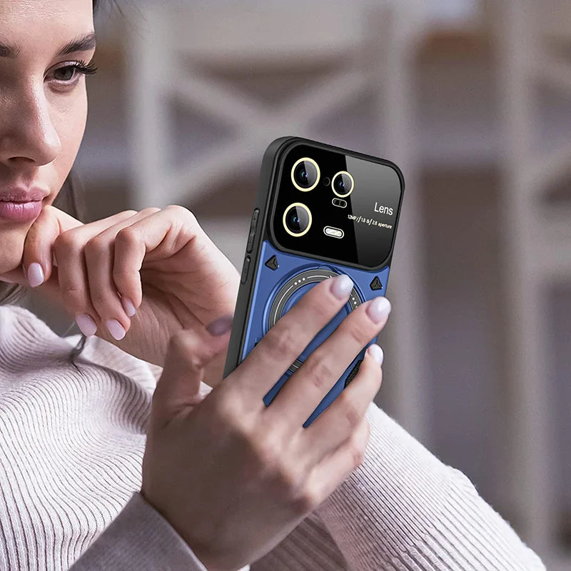 Camera Protect Shockproof  Armor Phone Case For Xiaomi 11T 12T Pro 13 13T Pro For Xiaomi 14 Pro Magnet Holder Ring Back Cover