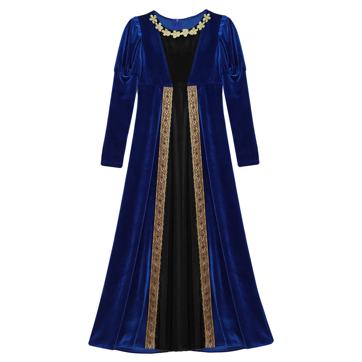 Children Girls Halloween Medieval Renaissance Vampire Cosplay Costume Ancient Roman Princess Dress Long Sleeve Retro Velvet Gown