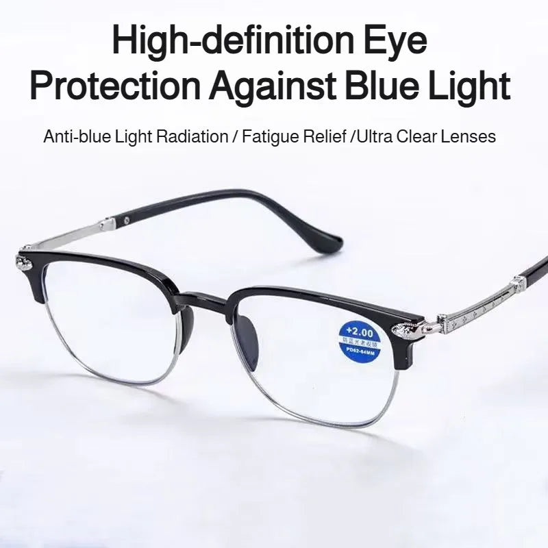 Smart Reading Glasses With Smart Zoom Bifocal HD Blue Light Blocking For Seniors Elderly Reading Watching  Daily Use