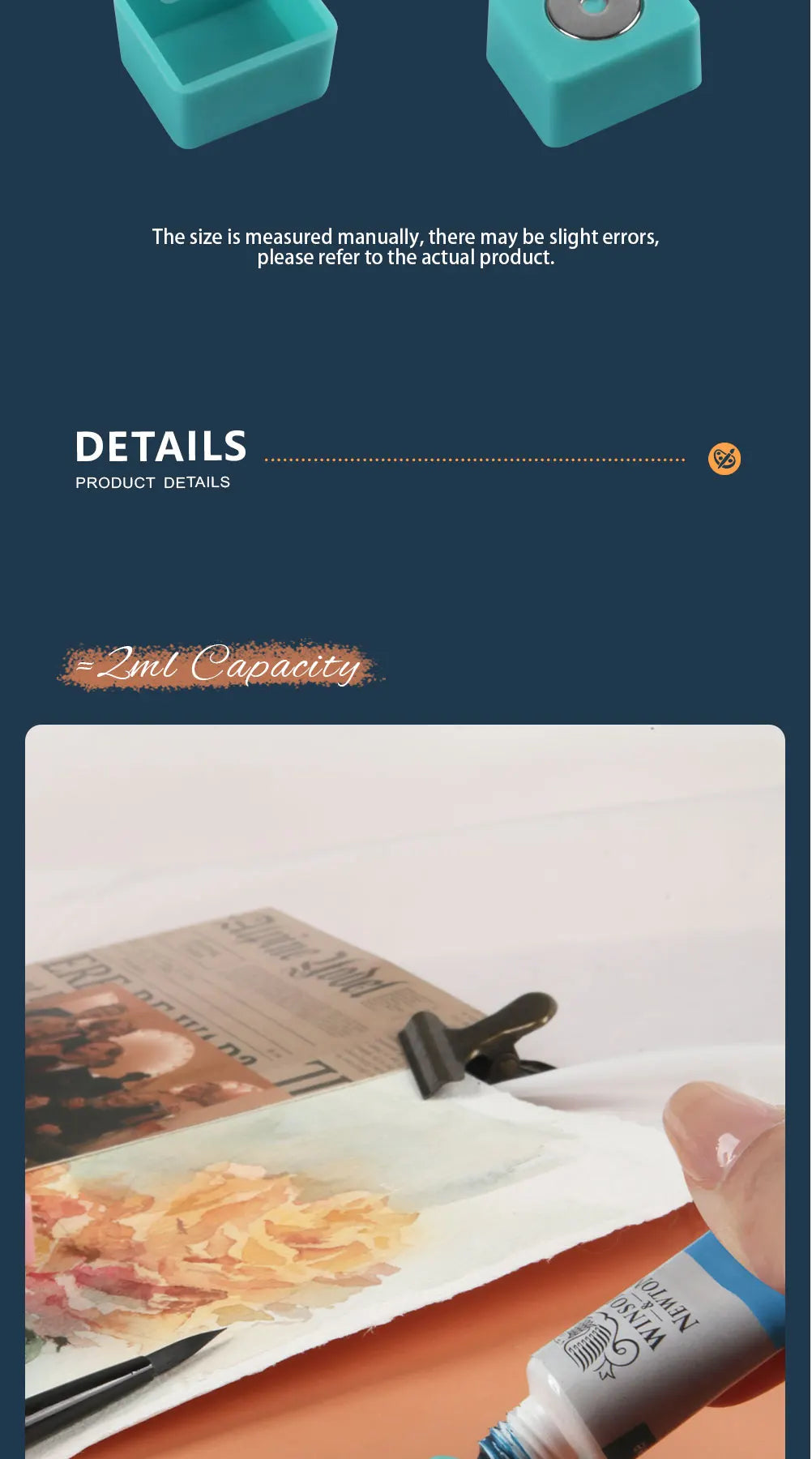 SeamiArt 50pcs Magnetic Half Pans Four colors for Watercolor Tube Subpackage Tin Box Palette Painting Tools Art Supplies