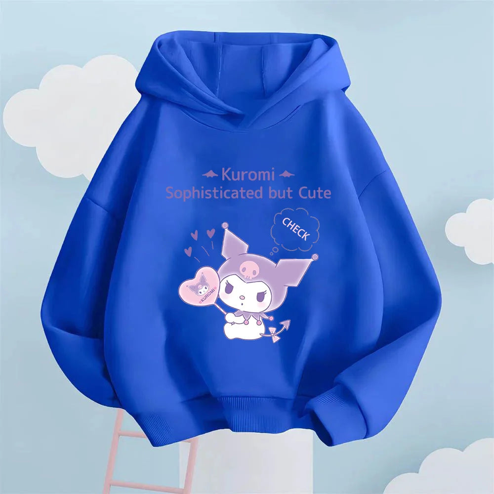 Kawaii Kulomi Printed Children's Sports Hoodie Autumn and Winter Long-sleeved Harajuku Boys  Girls Winter Sweater