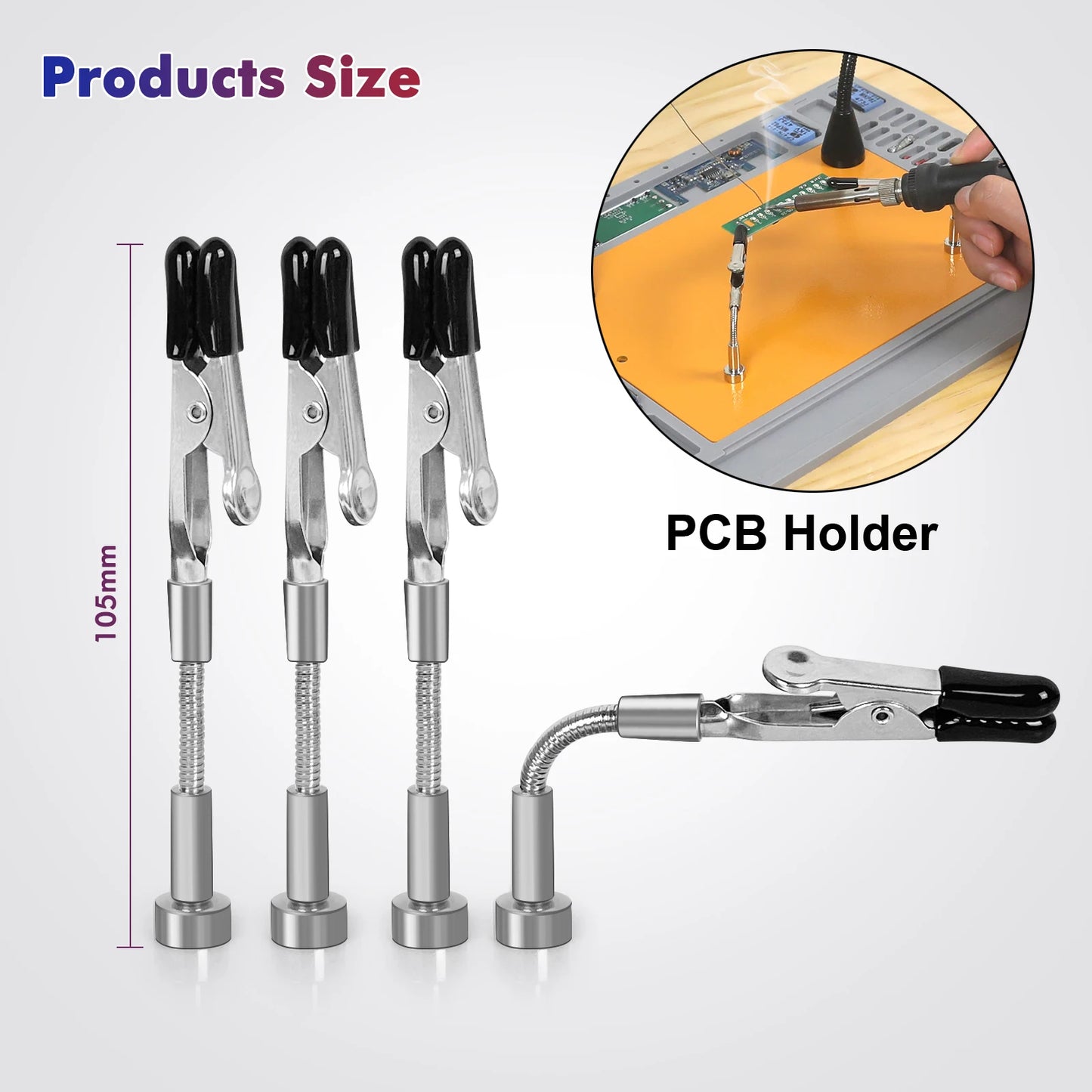 Toolour Soldering Helping Hands 4 Magnetic Universal Flexible Arm Welding Assistant PCB Clamp Third Hand Welding Repair Tools