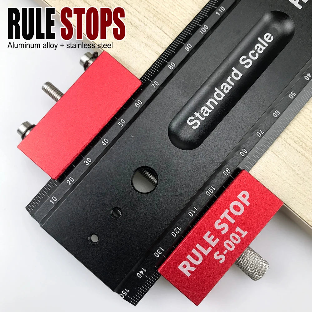 Convenient Rule Stop Woodworking Tools Steel Ruler Positioning Block Carpenter Scriber Gauge Marking Tool